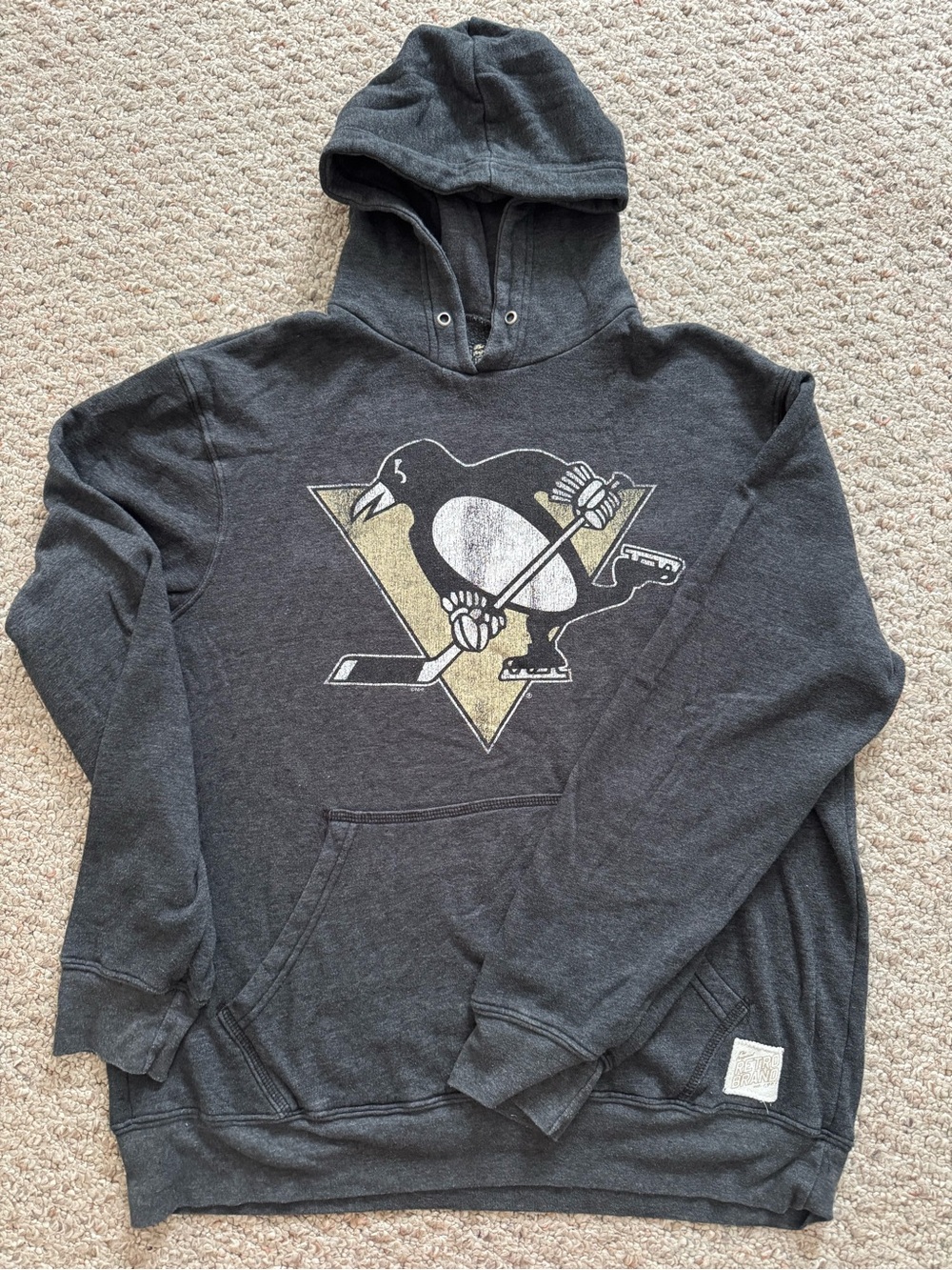 Etro Charcoal Black Pullover Hoodie with Graphic Crest
